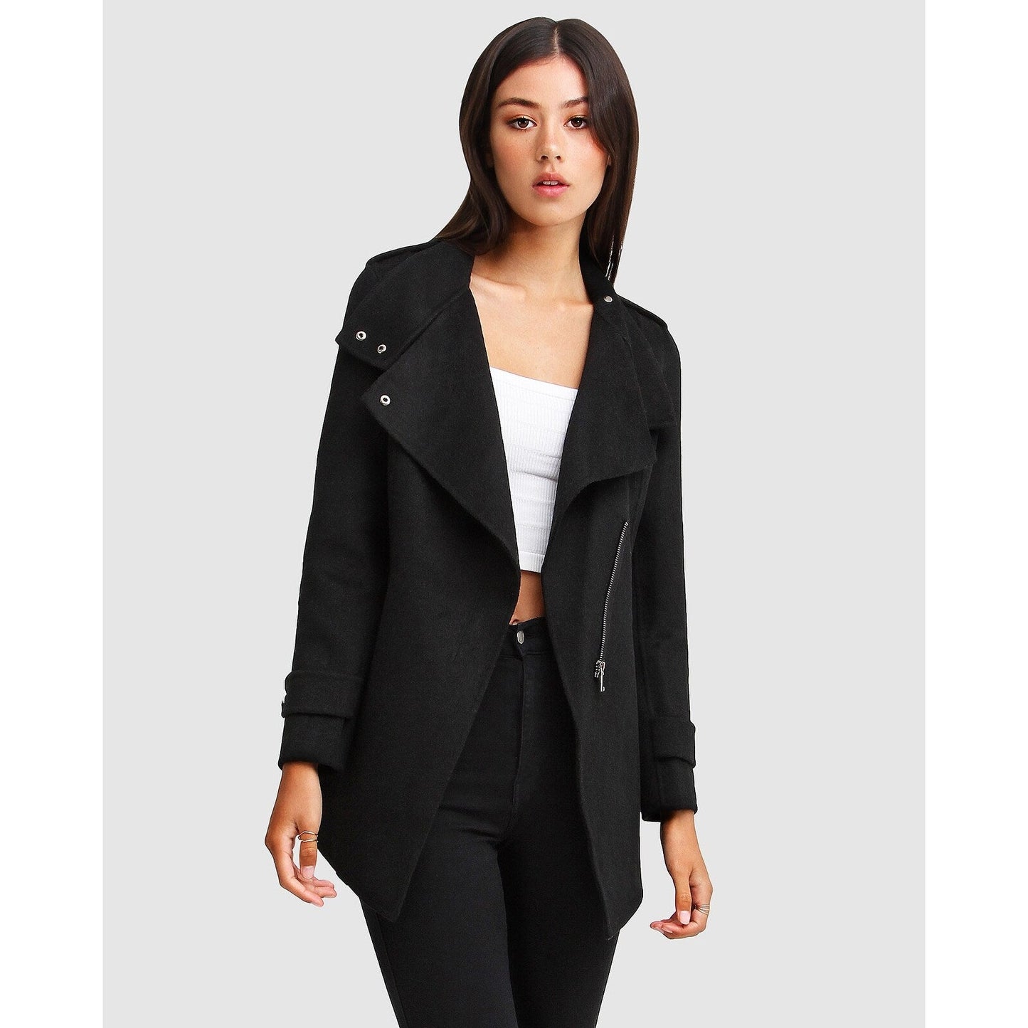 Bad Girl Wool Blend Moto Coat