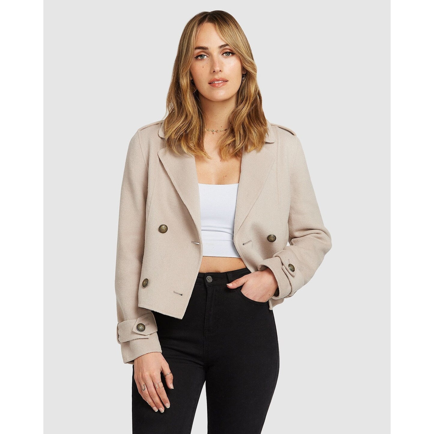 Better Off Wool Blend Military Peacoat