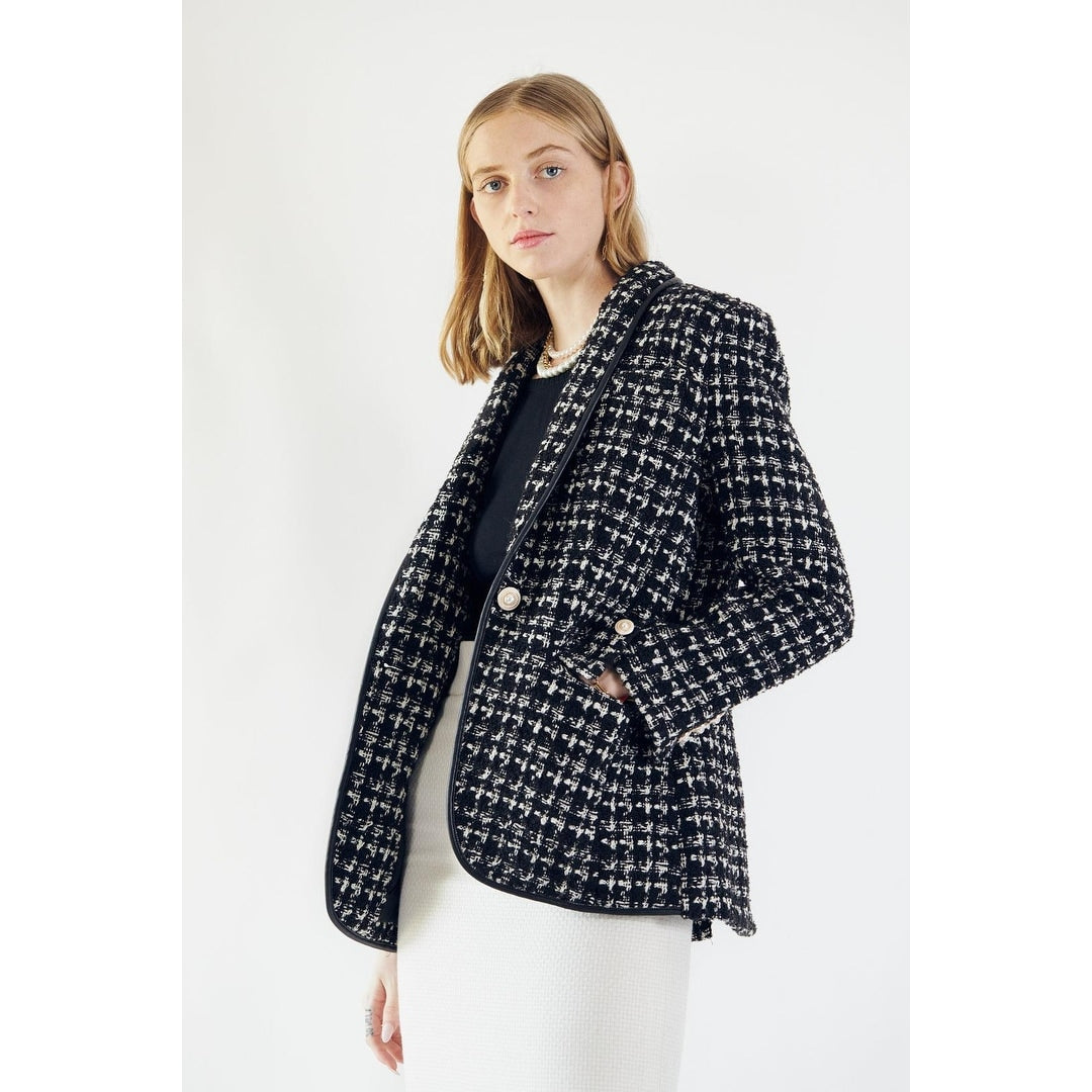 Black White Tweed Checkers Jacket