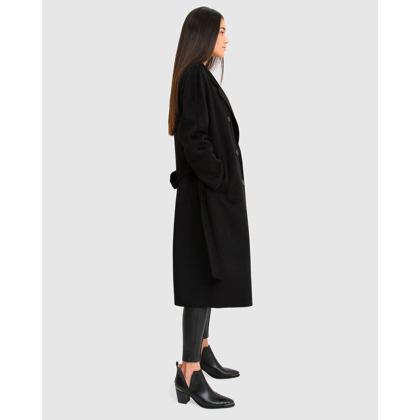 Boss Girl Double-Breasted Lined Wool Coat