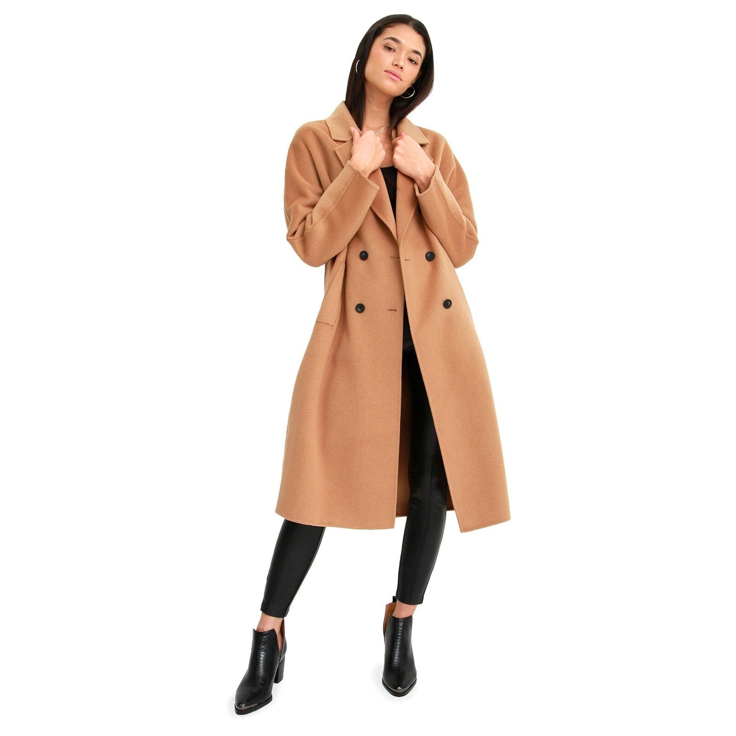 Boss Girl Double-Breasted Lined Wool Coat