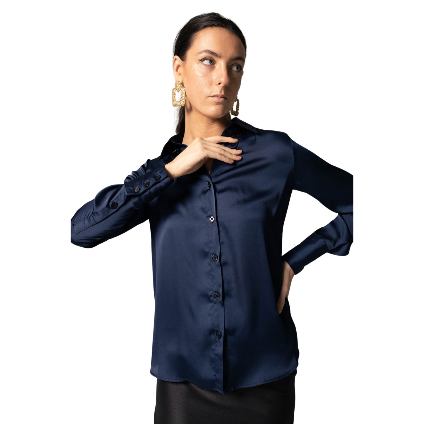 Classy Women Silk Blouse in Royal Blue