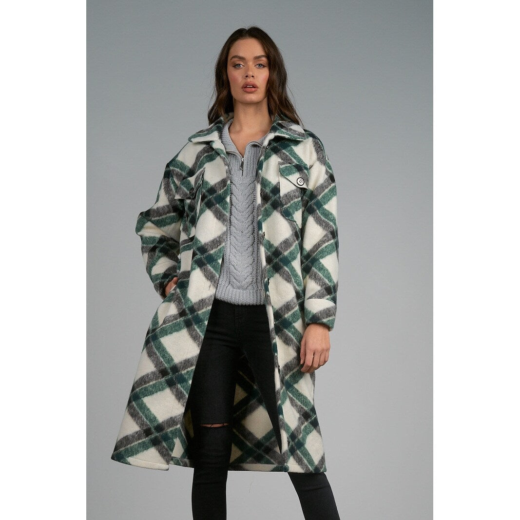 Elan Nova Plaid Coat