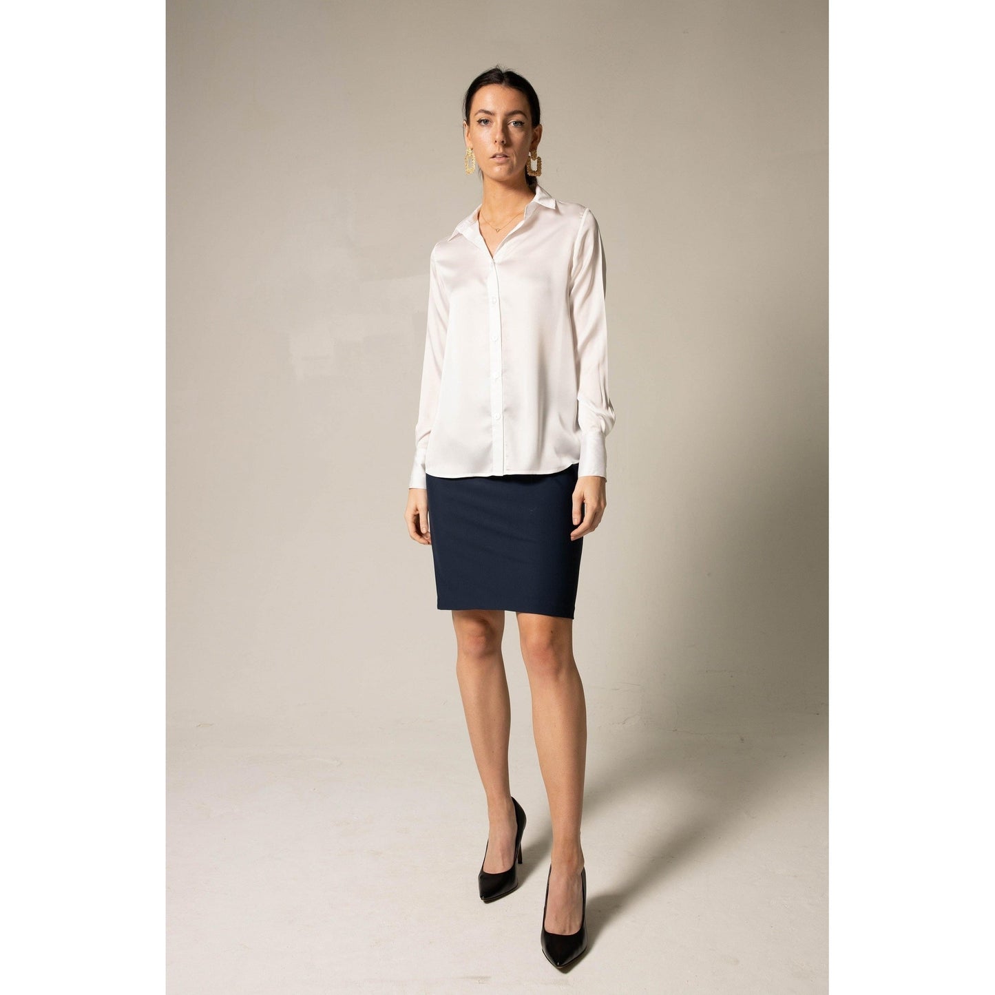 Elegance Silk Blouse in White