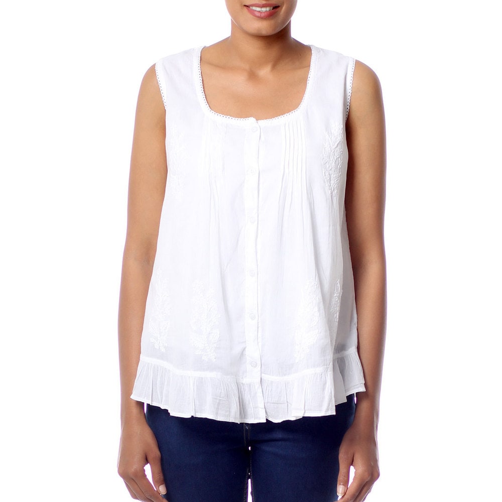Handmade Cotton Morning Cloud Blouse (India)