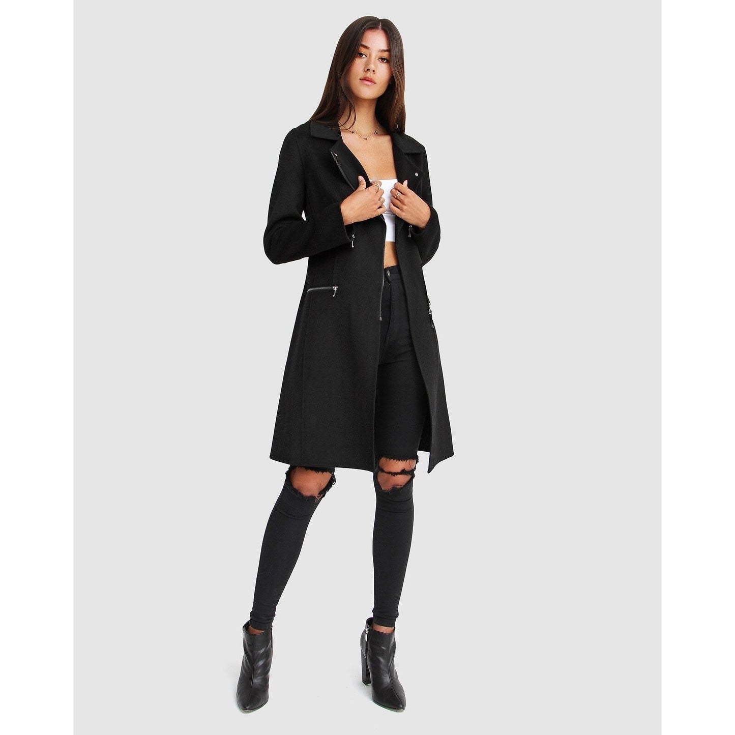 Last Chance Wool Blend Moto Coat