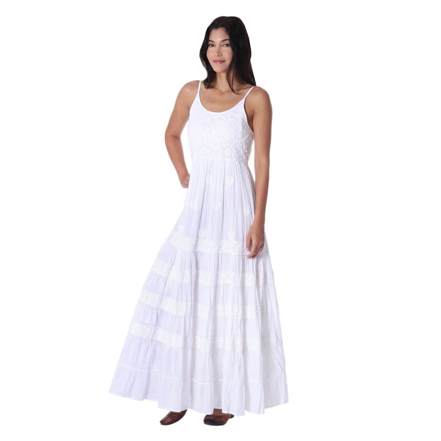 NOVICA Lucknow Summer Cotton maxi dress