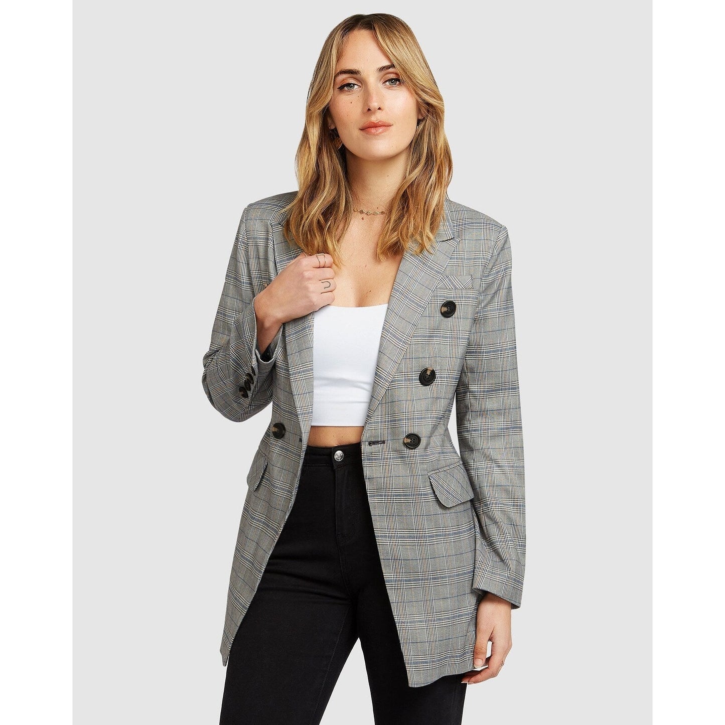 Too Cool For Work Plaid Blazer