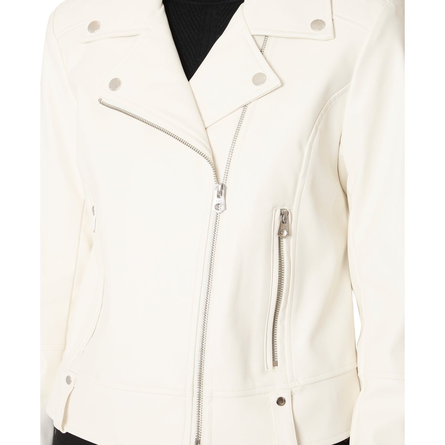 French Connection Vegan Leather Moto With Quilting