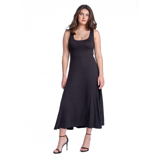 24seven Comfort Apparel Slim Fit A Line Sleeveless Maxi Dress