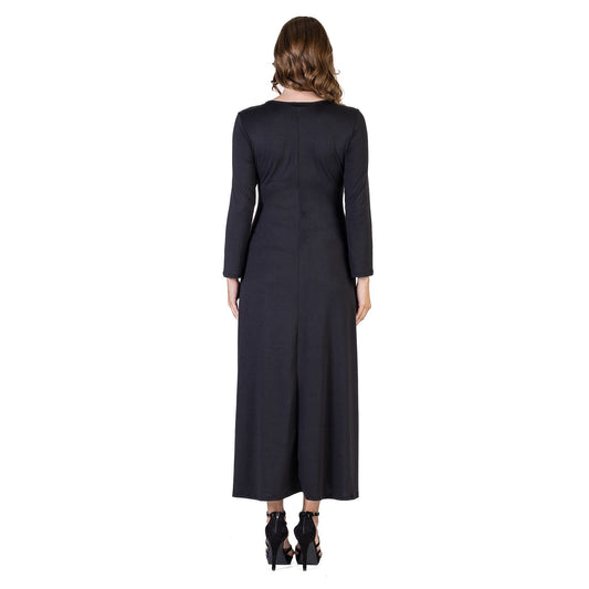 24seven Comfort Apparel Womens Long Sleeve Maxi Dress