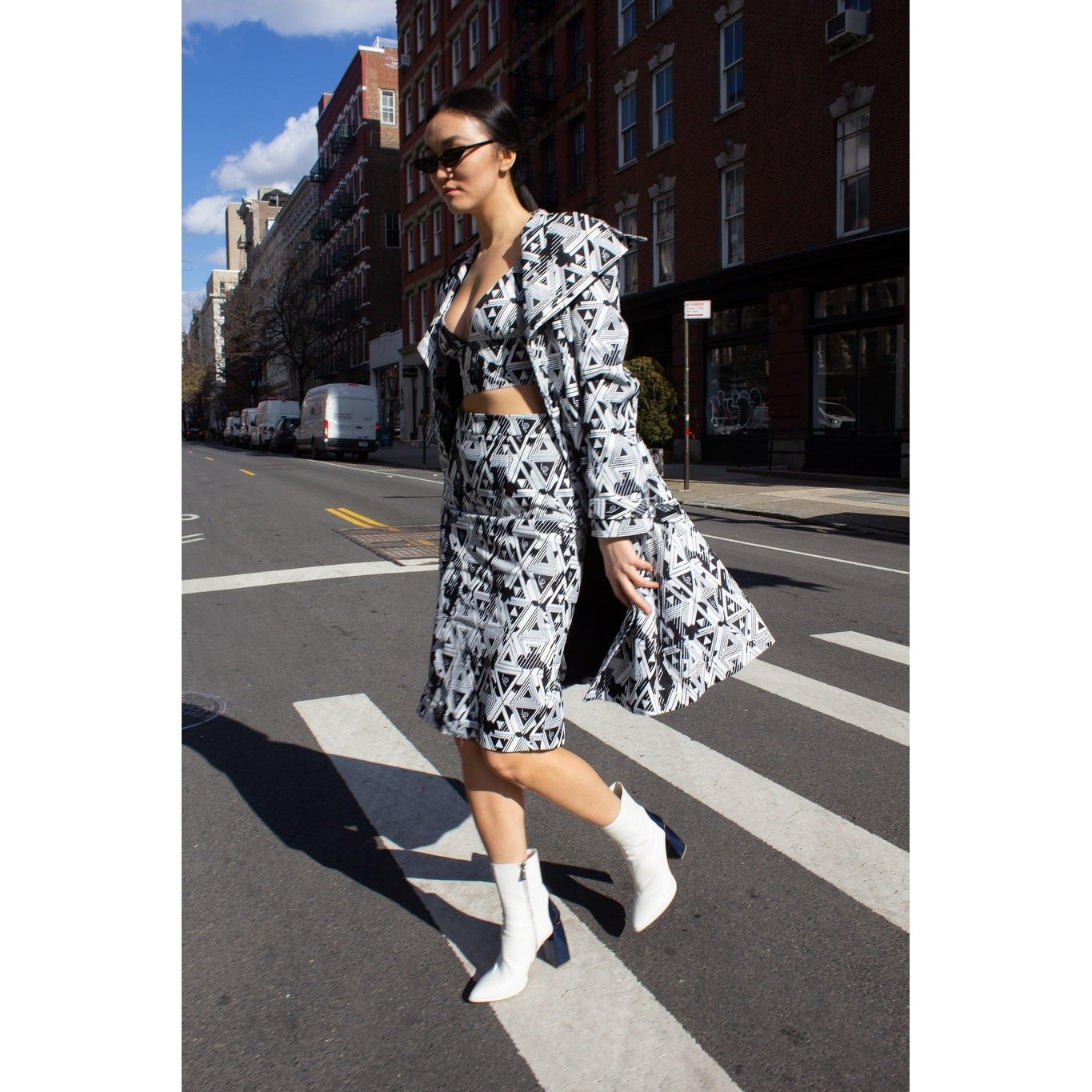 Amour Geometric Long Jacket