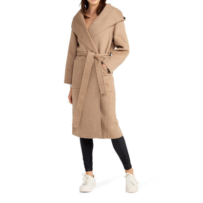 Arcadia Wool Blend Oversided Coat with Hood