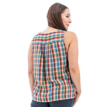 Aventura Women s Avery Keyhole Plaid Tank Top