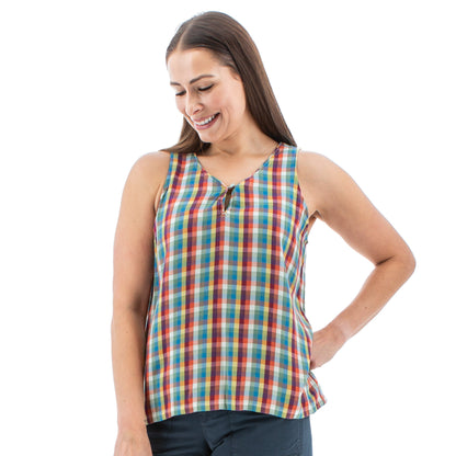 Aventura Women s Avery Keyhole Plaid Tank Top