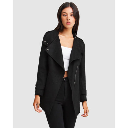 Bad Girl Wool Blend Moto Coat