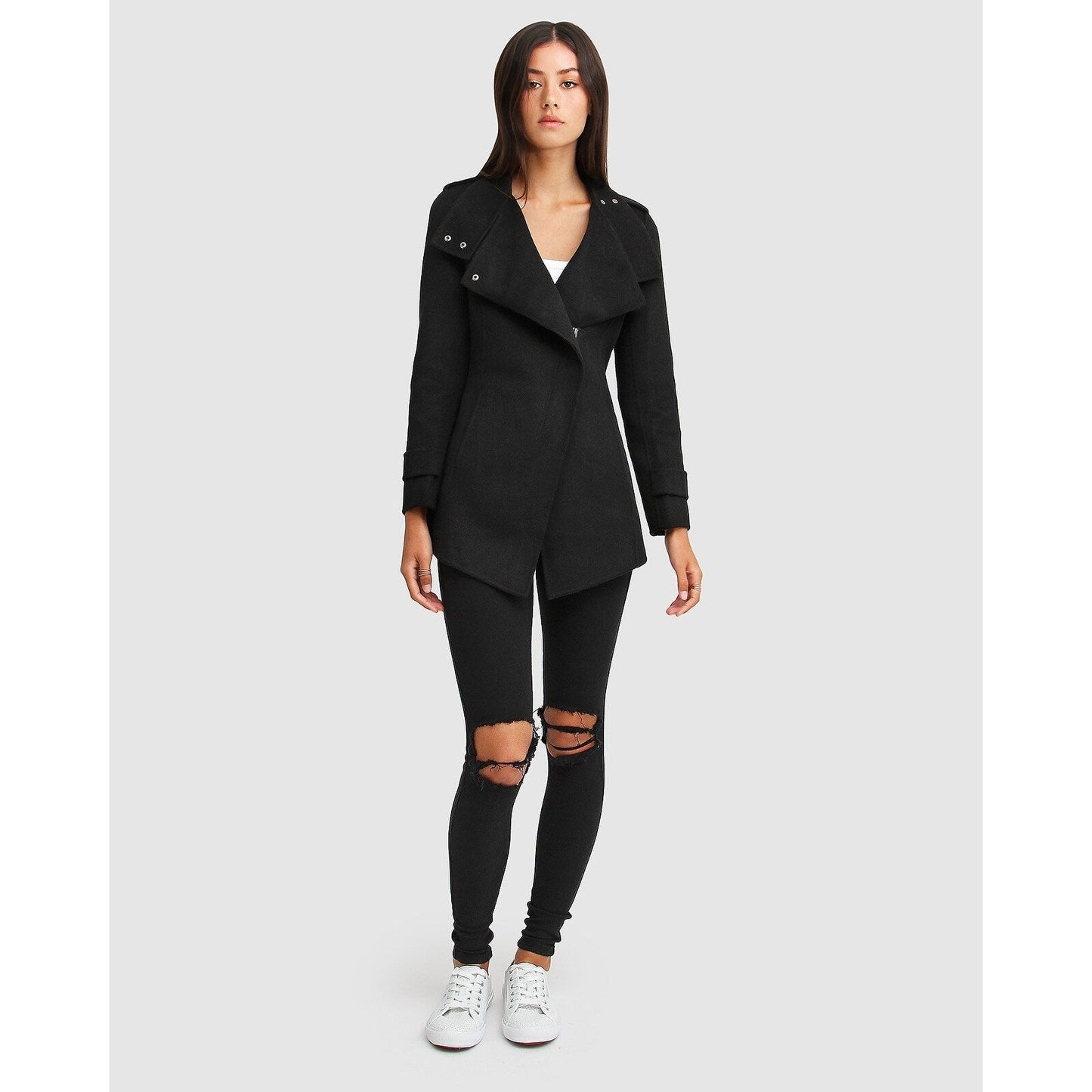 Bad Girl Wool Blend Moto Coat