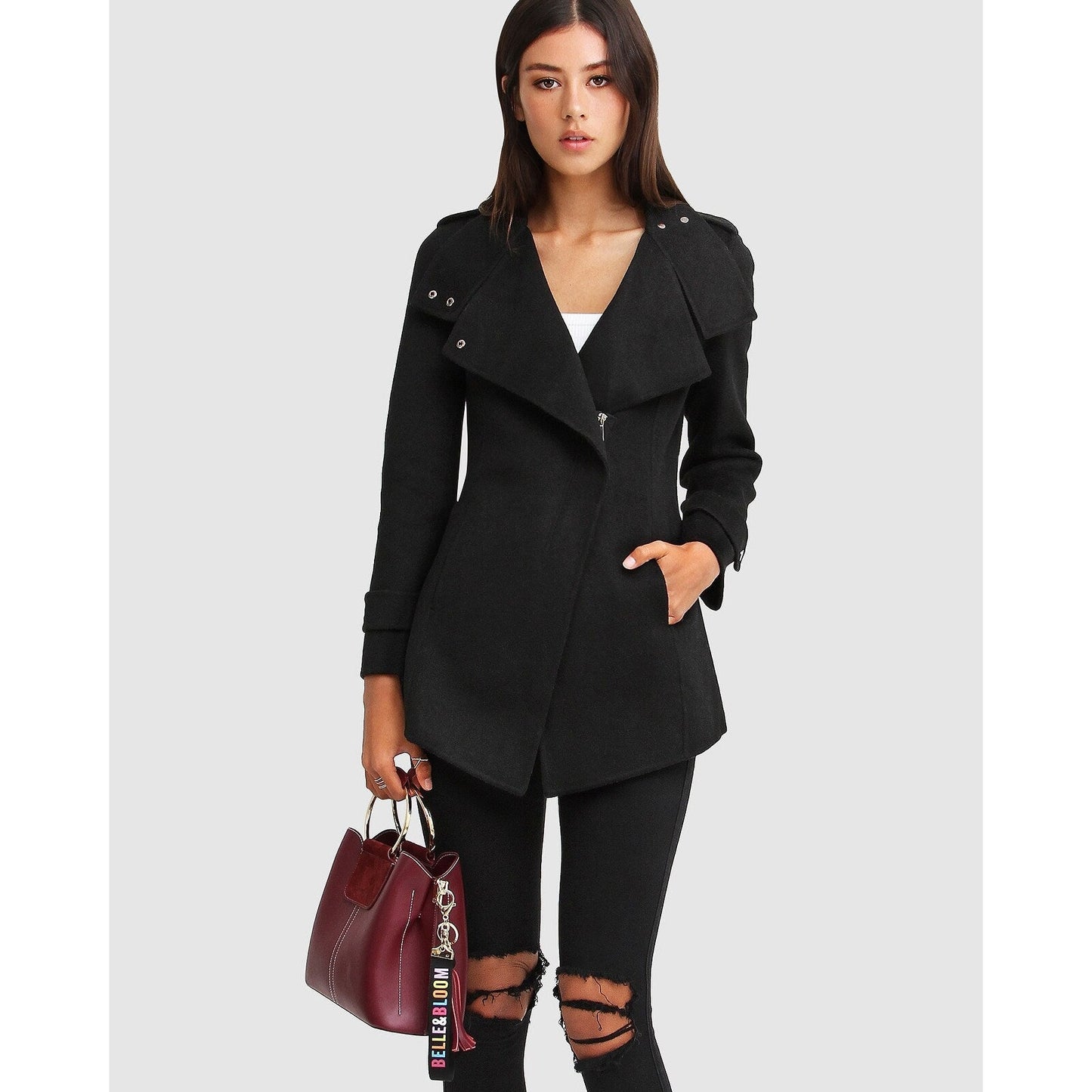 Bad Girl Wool Blend Moto Coat