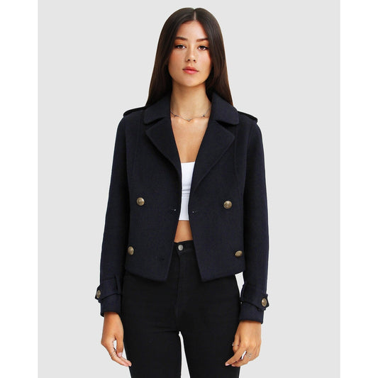 Better Off Wool Blend Military Peacoat