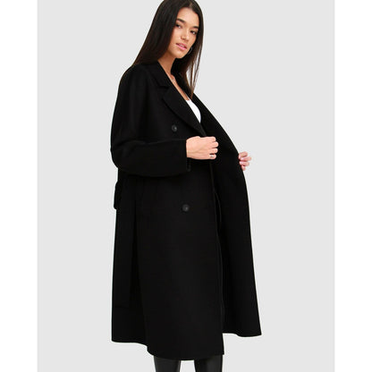 Boss Girl Double-Breasted Lined Wool Coat