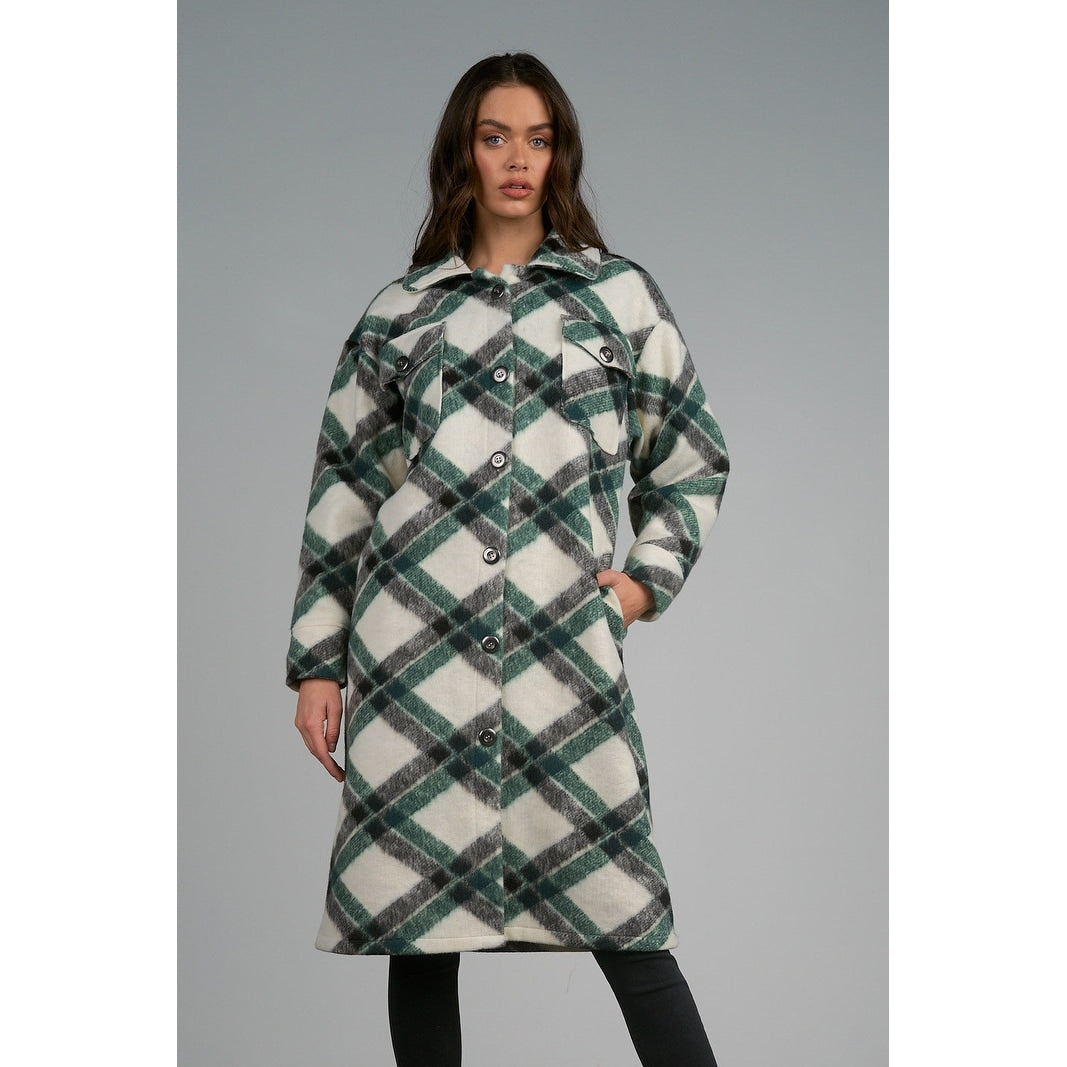 Elan Nova Plaid Coat
