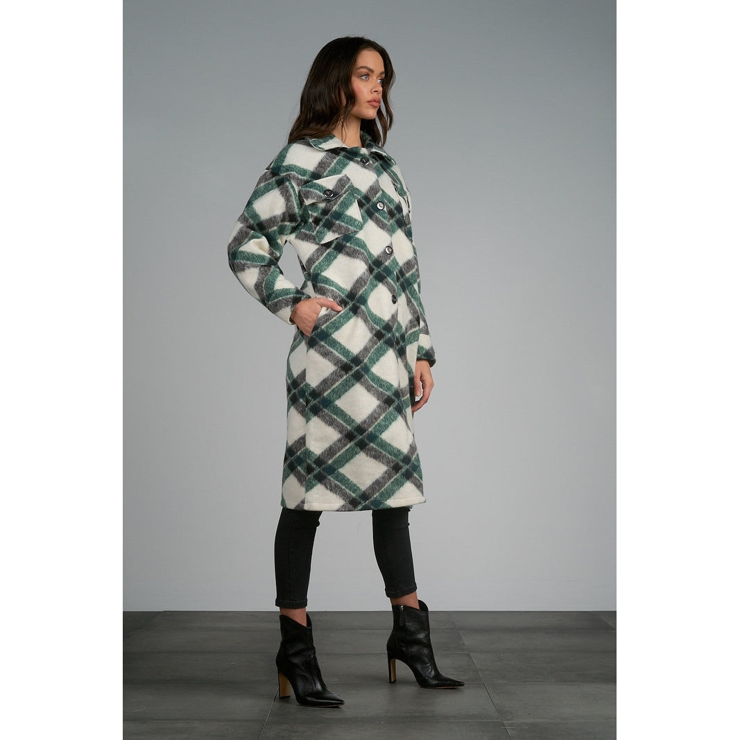 Elan Nova Plaid Coat