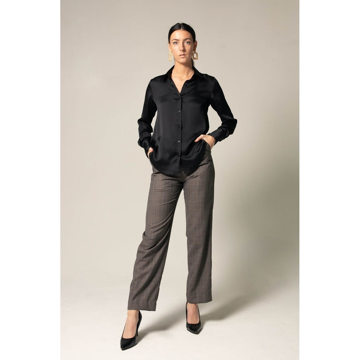 Elegance Silk Shirt in Black