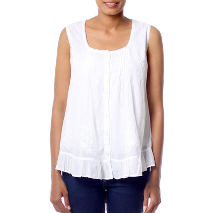 Handmade Cotton  Morning Cloud  Blouse (India)