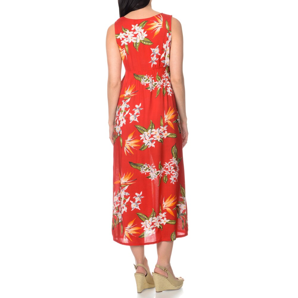 La Cera Women s Cross-over Floral Maxi Dress