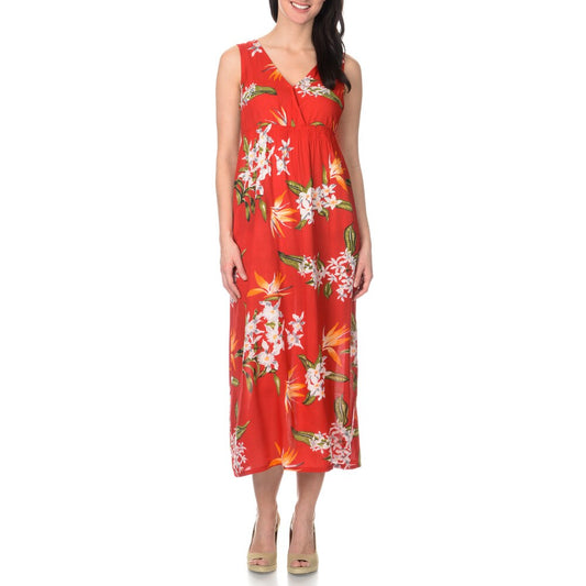 La Cera Women s Cross-over Floral Maxi Dress