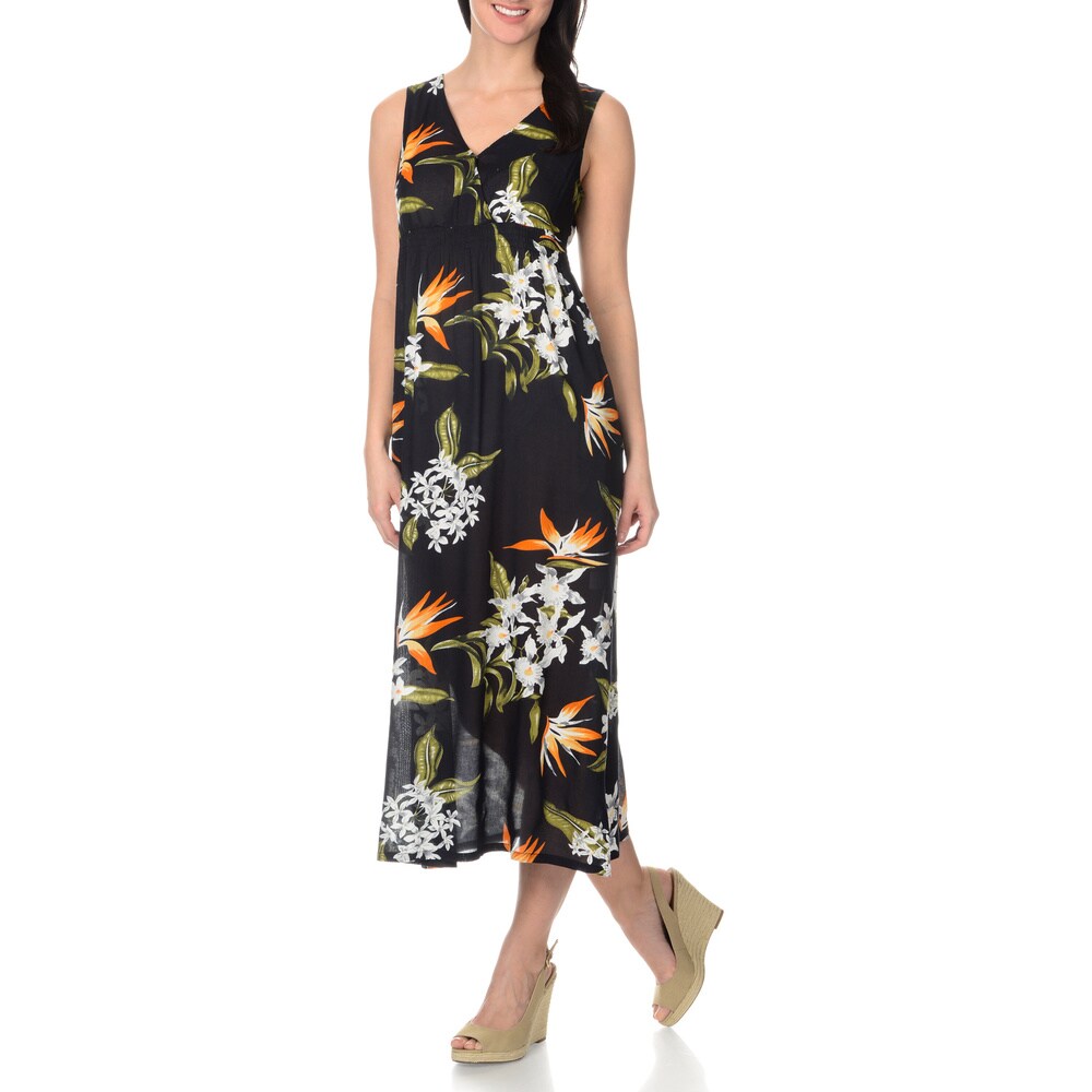 La Cera Women s Cross-over Floral Maxi Dress
