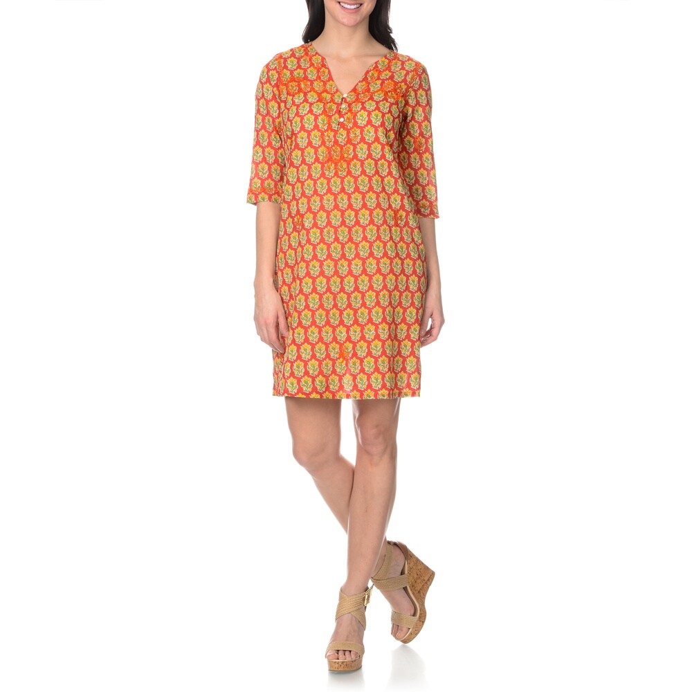 La Cera Women s Embroidered Printed Dress