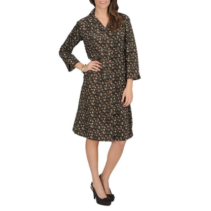 La Cera Women s Floral Print Corduroy Dress