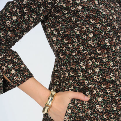 La Cera Women s Floral Print Corduroy Dress
