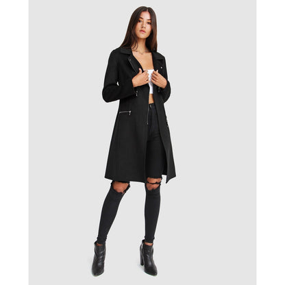 Last Chance Wool Blend Moto Coat