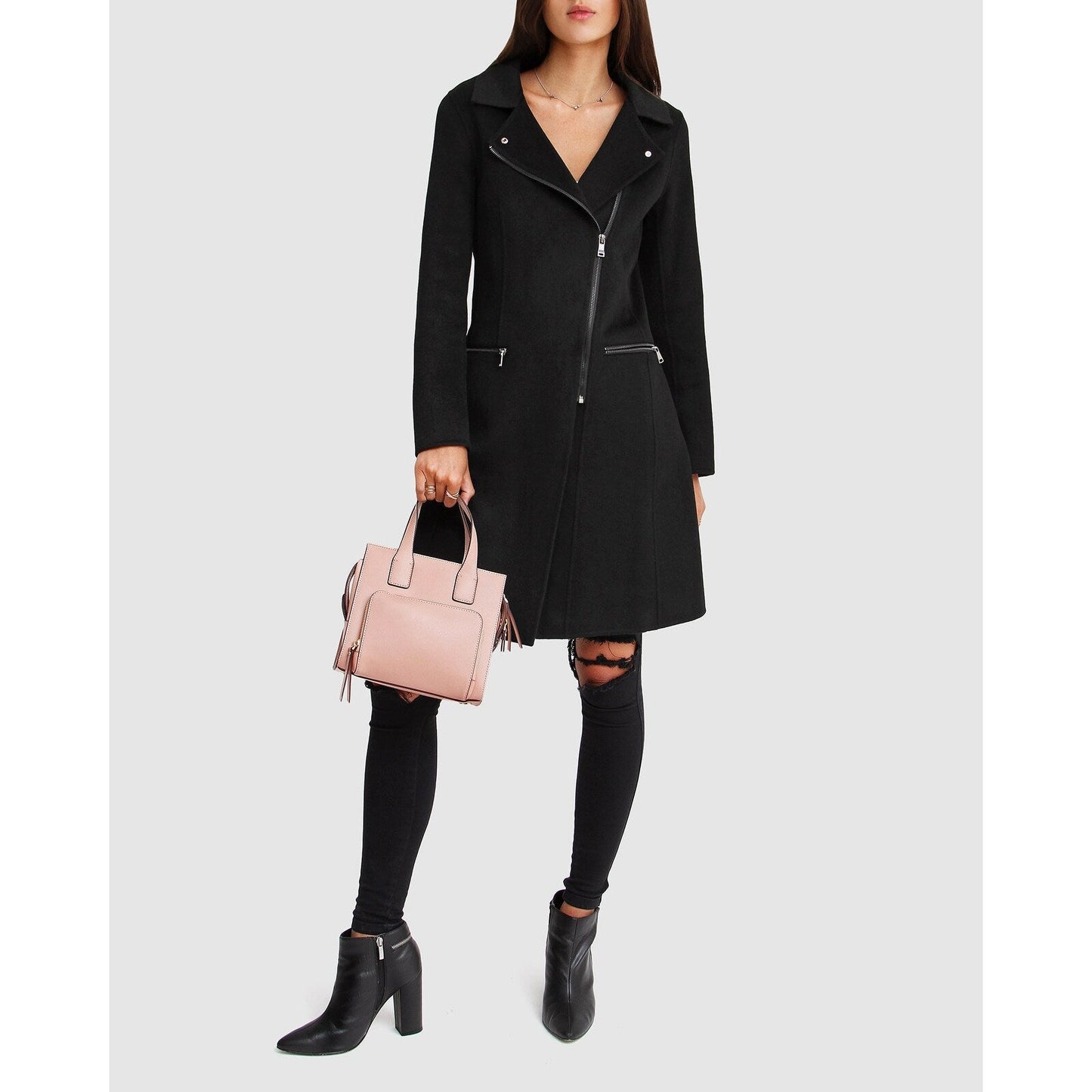 Last Chance Wool Blend Moto Coat