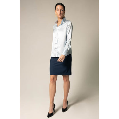 Luxe Silk Blouse in Blue