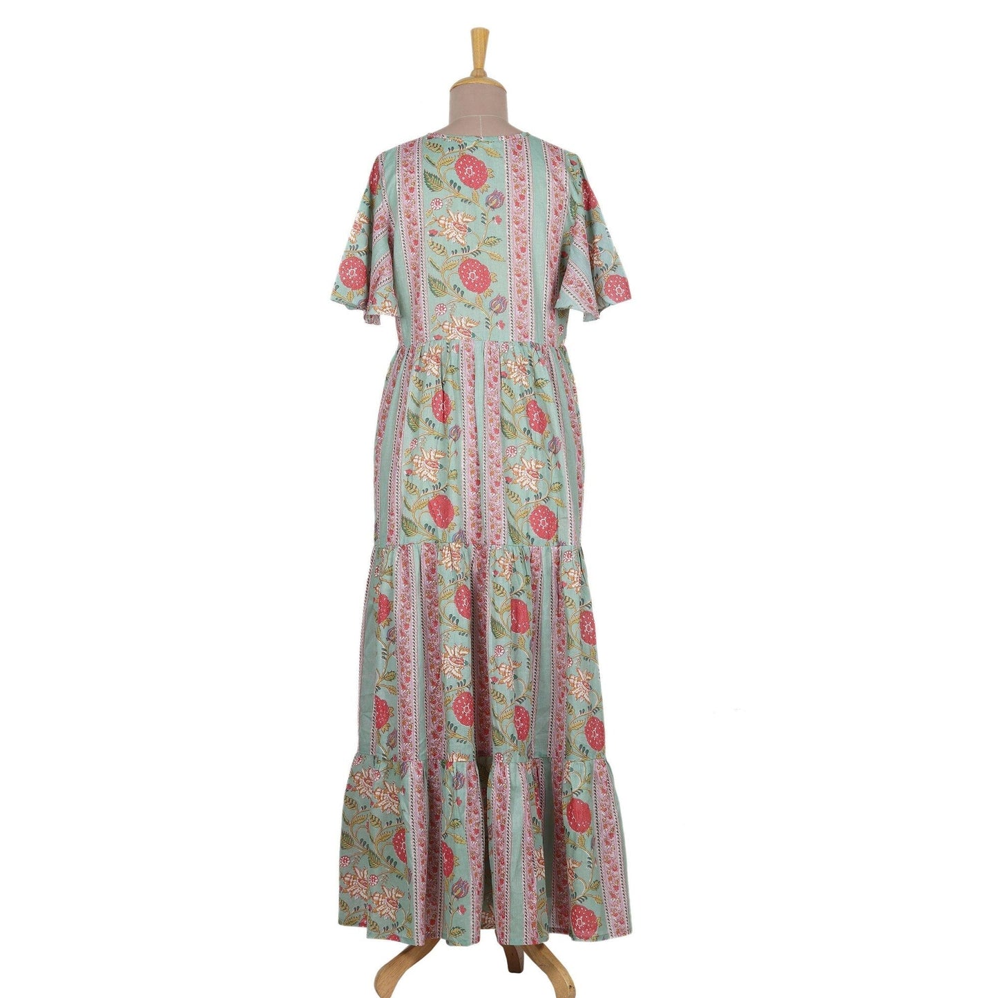 NOVICA Cotton maxi dress Floral Symphony