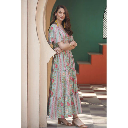 NOVICA Cotton maxi dress Floral Symphony