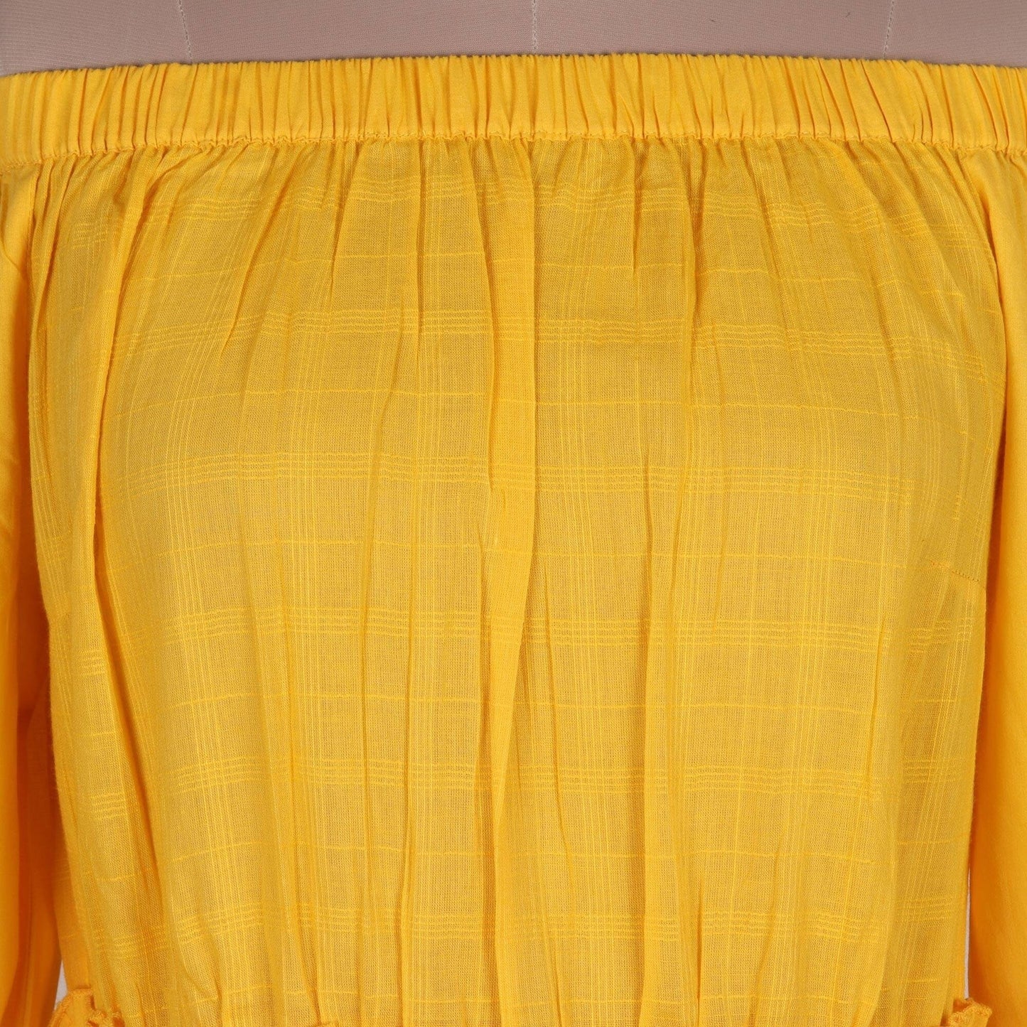 NOVICA Cotton off-shoulder maxi dress Marigold Muse