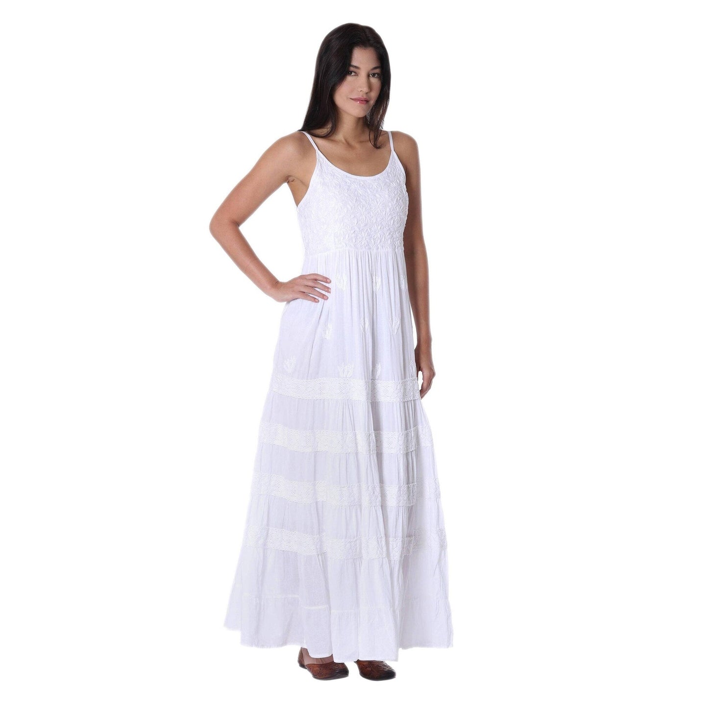 NOVICA Lucknow Summer Cotton maxi dress