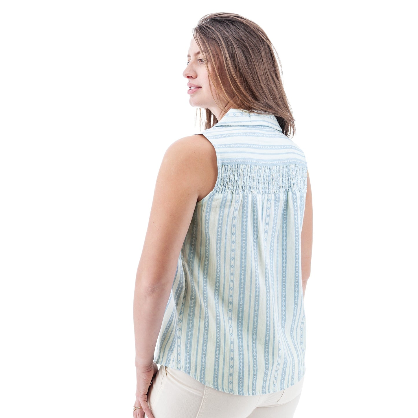 Old Ranch Women s Saguaro Smocked Button Front Tank