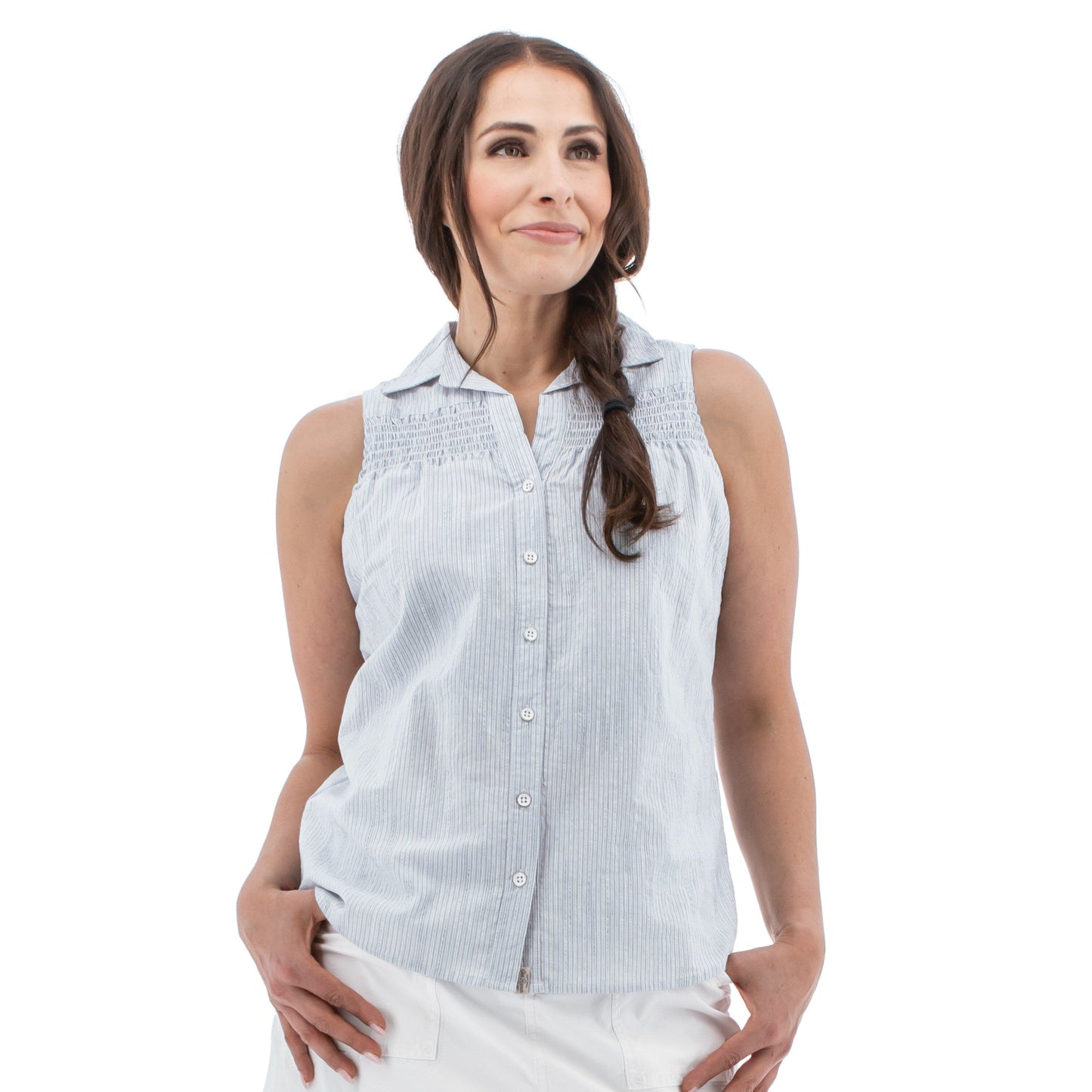 Old Ranch Women s Saguaro Smocked Button Front Tank