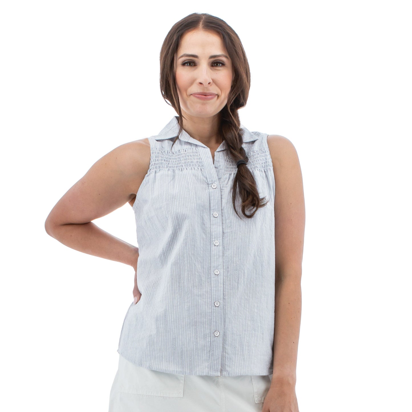 Old Ranch Women s Saguaro Smocked Button Front Tank
