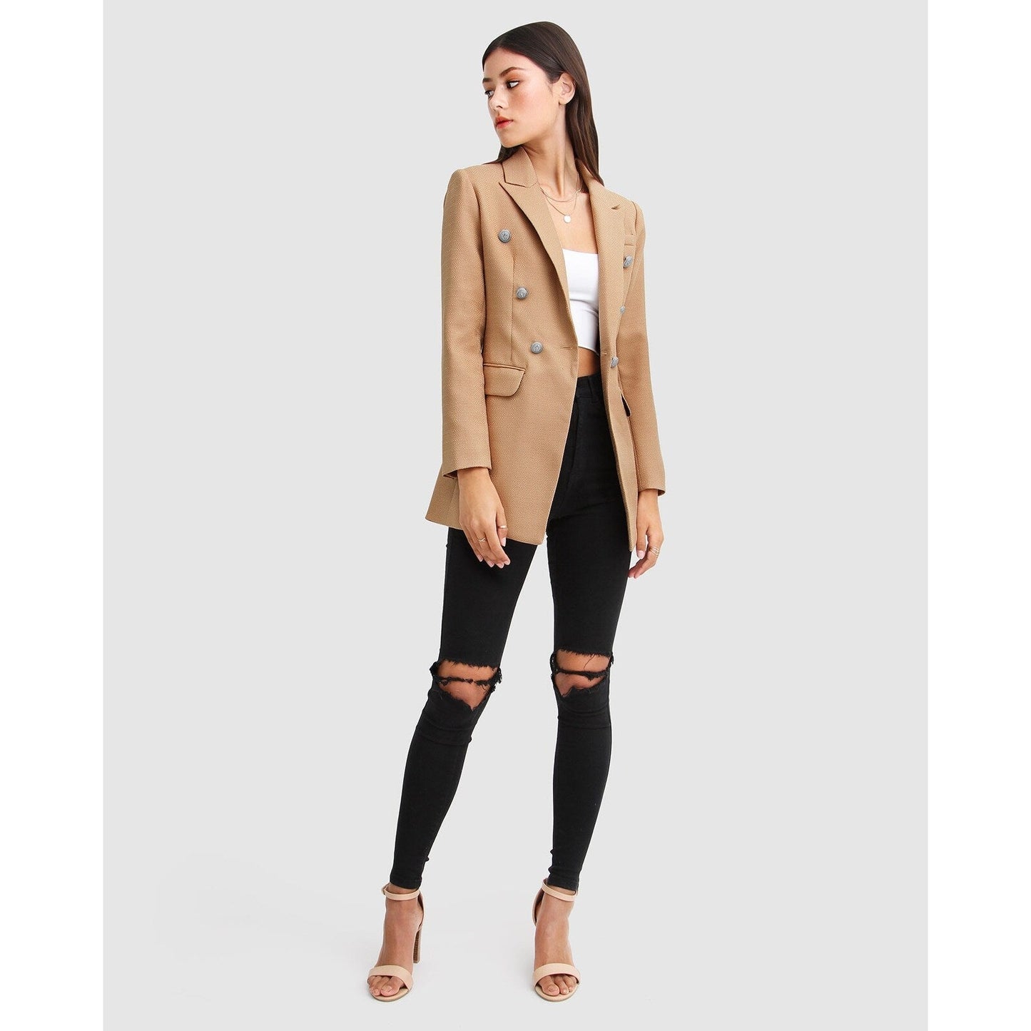 Princess Polina Textured Weave Blazer