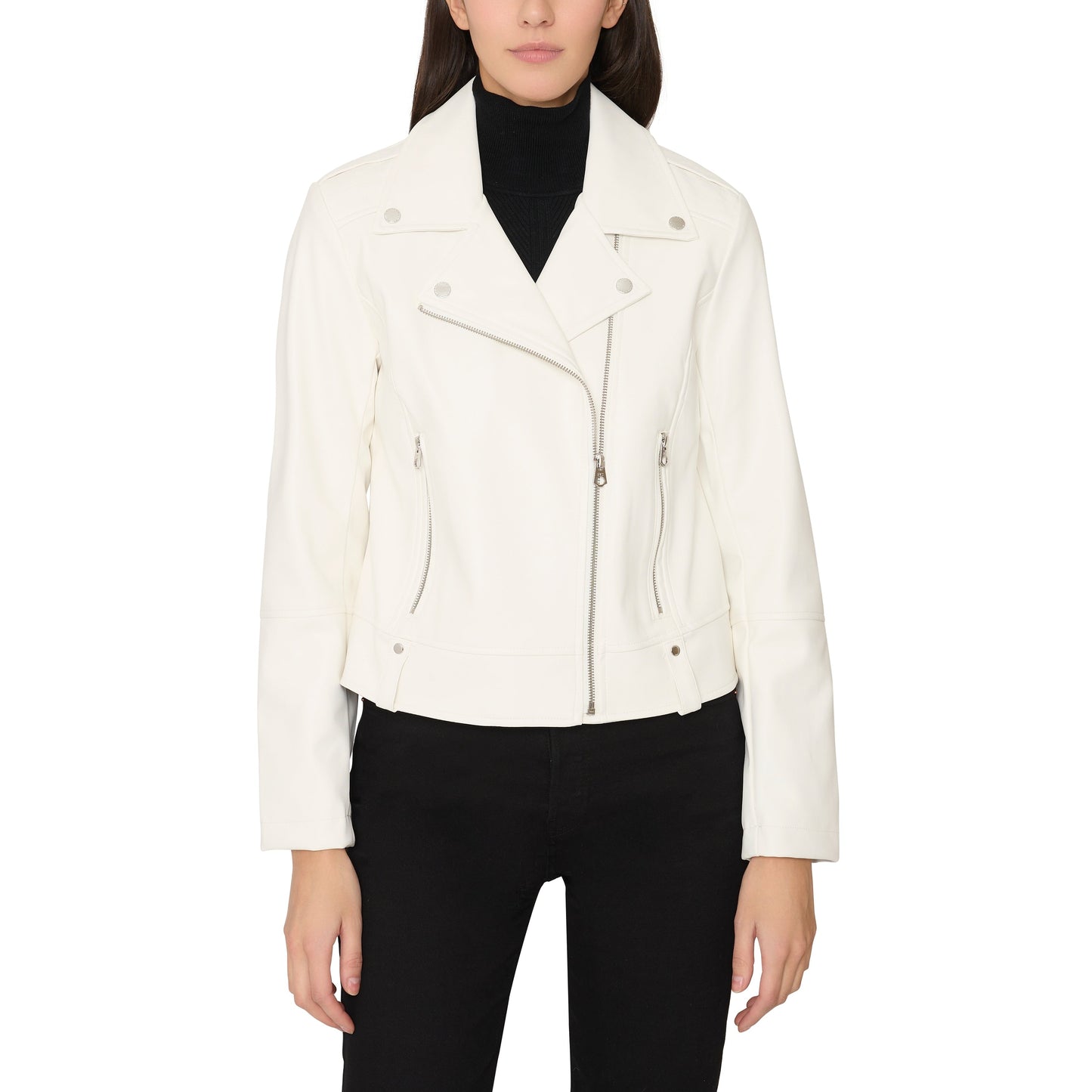 French Connection Vegan Leather Moto With Quilting