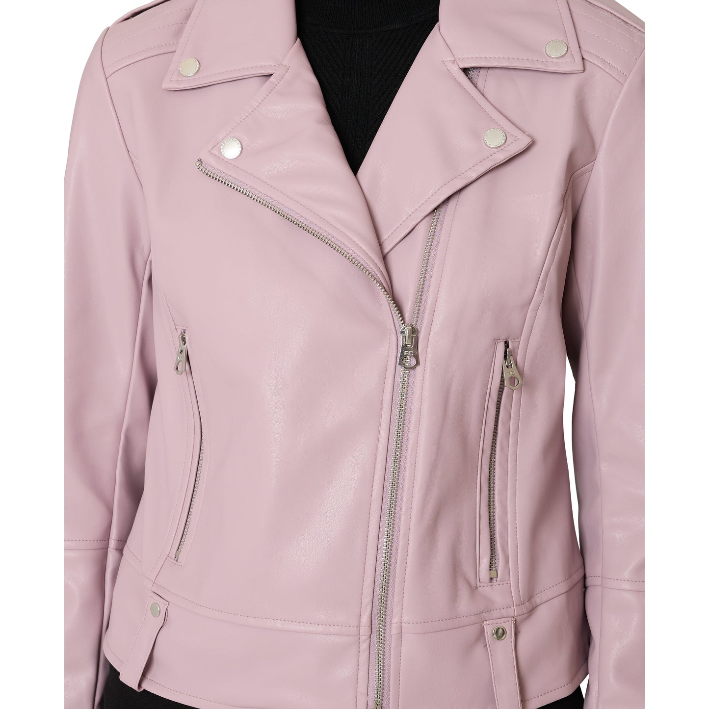 French Connection Vegan Leather Moto With Quilting