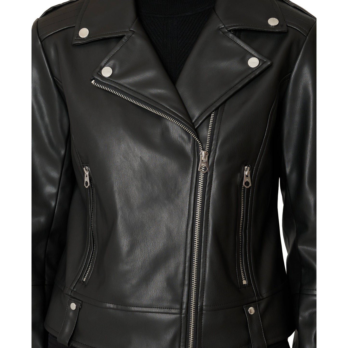 French Connection Vegan Leather Moto With Quilting