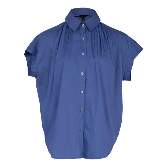 Women s Gather Collar Shirt in Navy