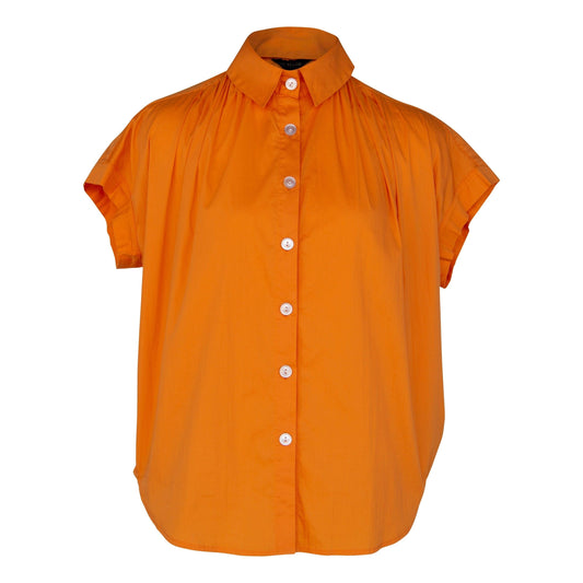 Women s Gather Collar Shirt in Orange